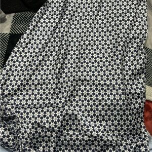 Hollister Navy and White Floral Midi Skirt